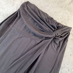 Love Blossom Maxi Skirt Womens Small Ruched Draped Black Stretch